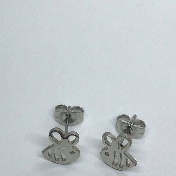 Stainless Steel Bees 🐝  Stud Earrings - Picture 3 of 4